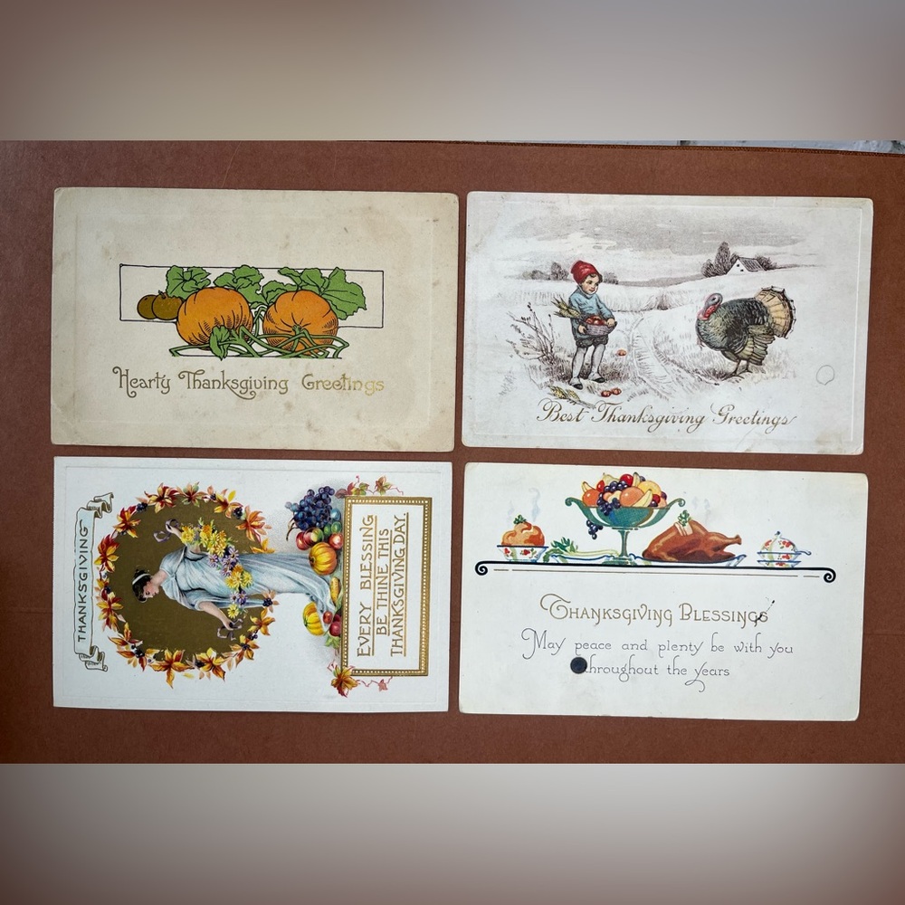 Vintage Thanksgiving Greeting Cards Set